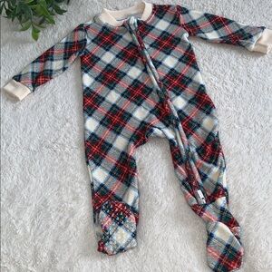 Posh Peanut Marqui Pacci Footie 0-3 EUC Holiday Plaid